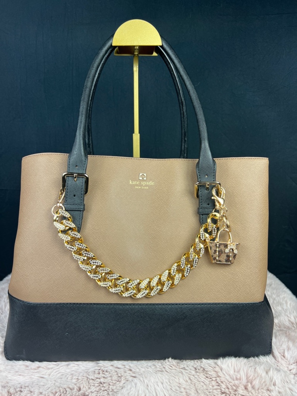 Kate Spade Cove Street Colorblock Airel Tote - Dune/Black (EUC)